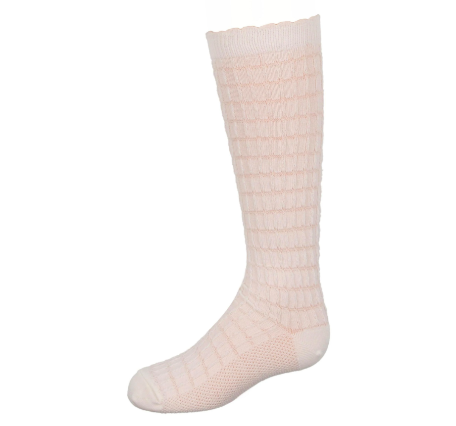 Girl's Pink Cable Knee High Socks Girl's Socks, Girl's Lt Pink