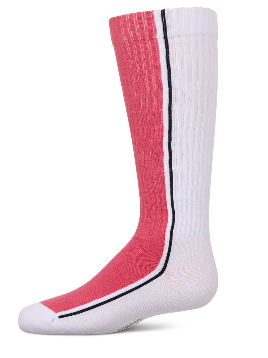 Girls Colour Block Stripe Stretch Cotton Knee Sock