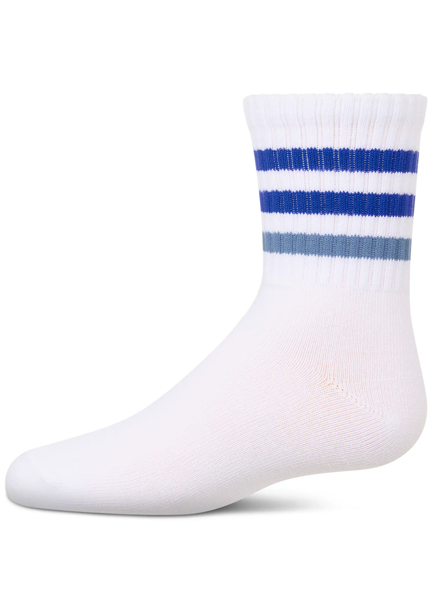 Girls' Two Tone Varsity Stripe Crew Sock