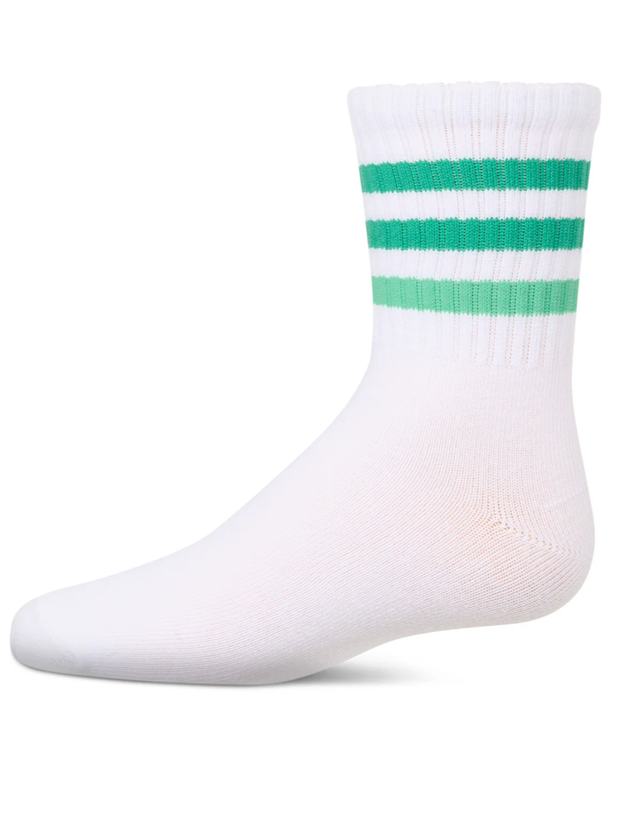 Girls' Two Tone Varsity Stripe Crew Sock