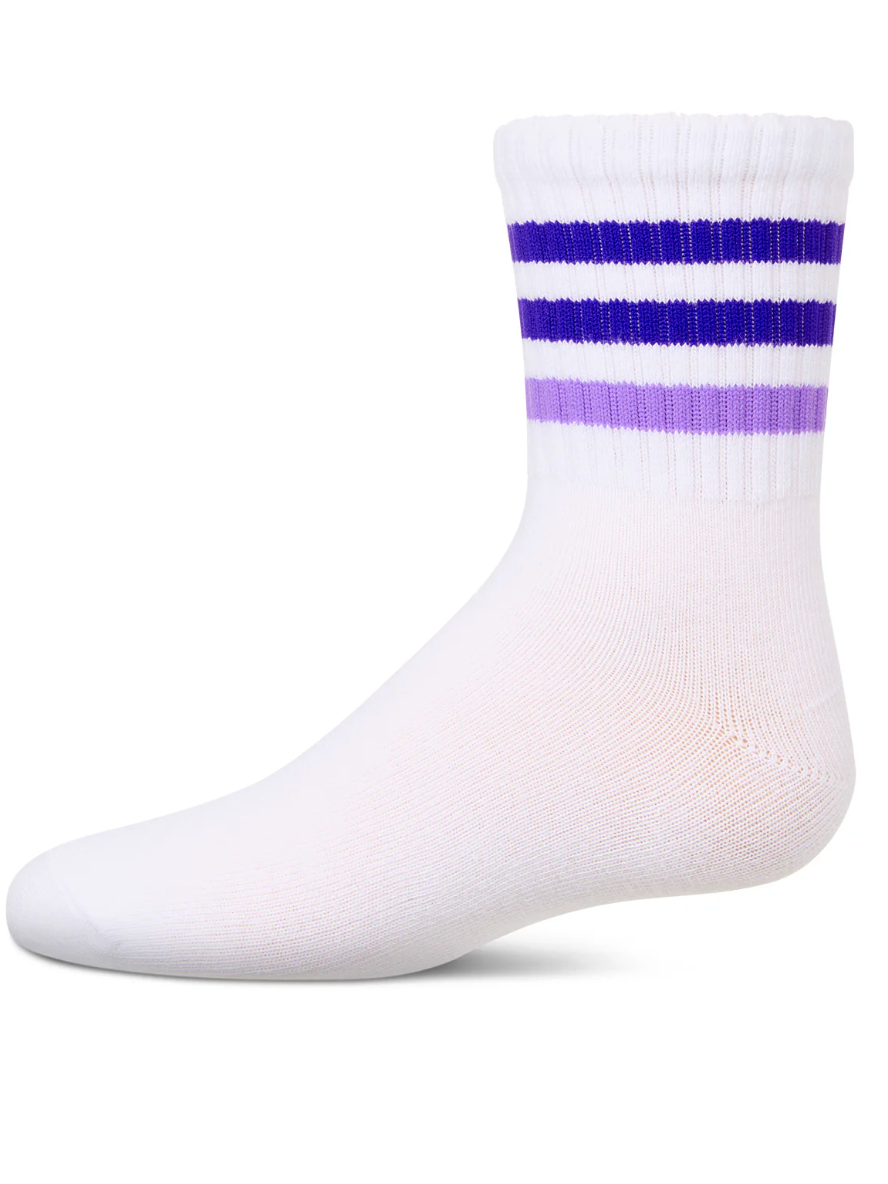 Girls' Two Tone Varsity Stripe Crew Sock