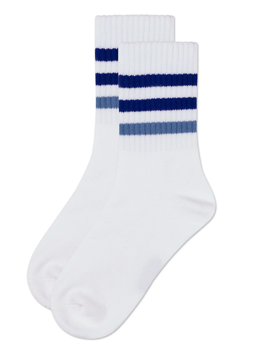 Girls' Two Tone Varsity Stripe Crew Sock