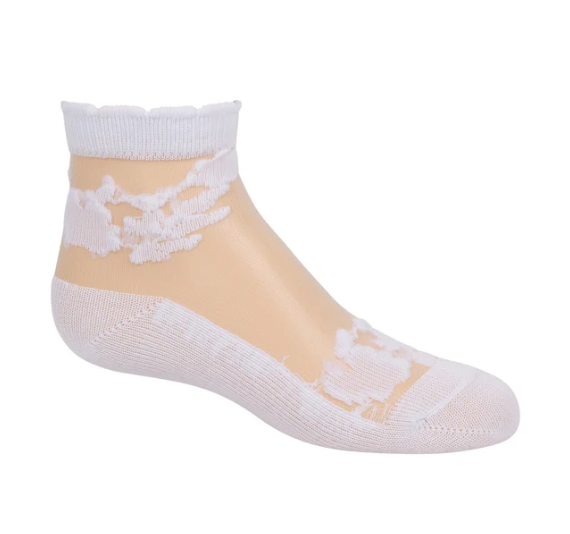 Sheer Floral Ankle Sock