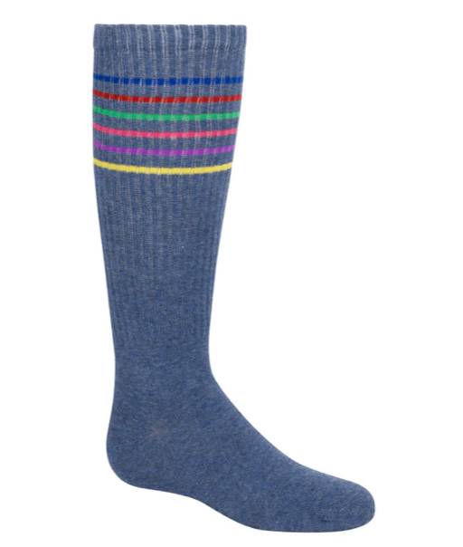 Thin Colourful Stripes Knee Sock