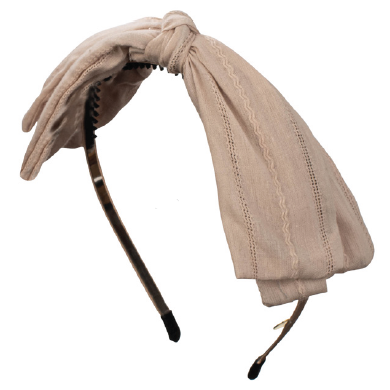 Designed Linen Bow Hard Headband